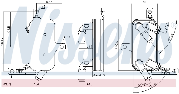 Nissens Oliekoeler motorolie 91109