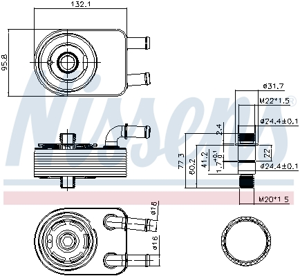 Nissens Oliekoeler motorolie 91111