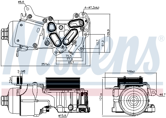 Nissens Oliekoeler motorolie 91124