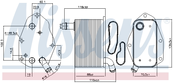 Nissens Oliekoeler motorolie 91159