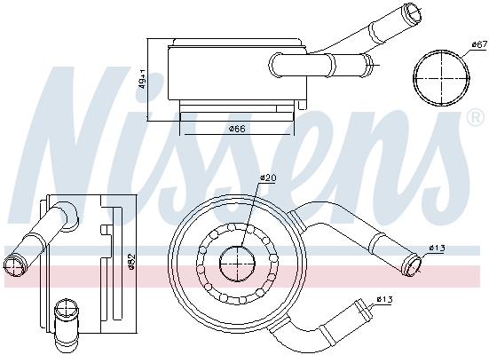 Nissens Oliekoeler motorolie 91190