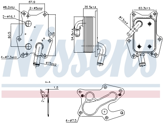 Nissens Oliekoeler motorolie 91239