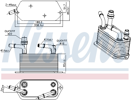 Nissens Oliekoeler motorolie 91283