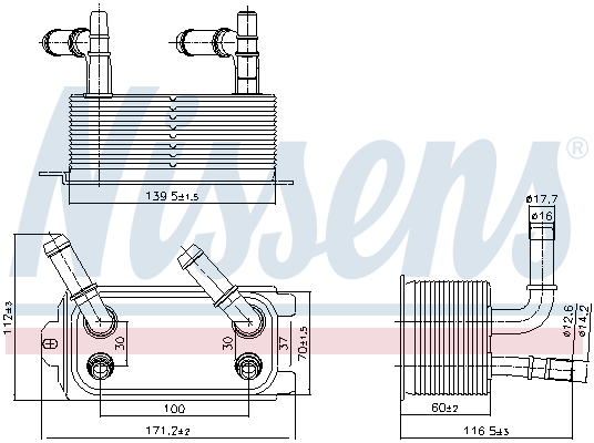 Nissens Oliekoeler motorolie 91300