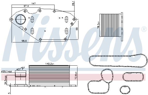 Nissens Oliekoeler motorolie 91303