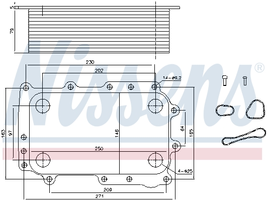 Nissens Oliekoeler motorolie 91305