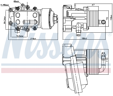 Oliekoeler motorolie Nissens 91315