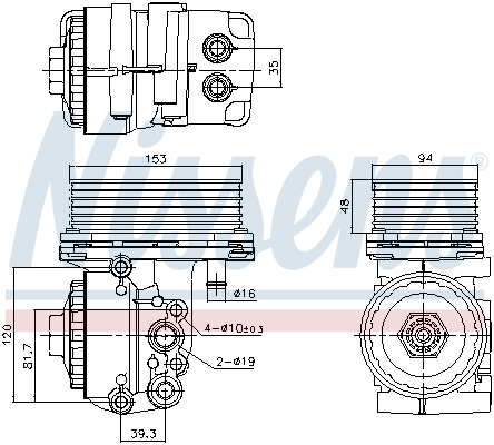 Oliekoeler motorolie Nissens 91327