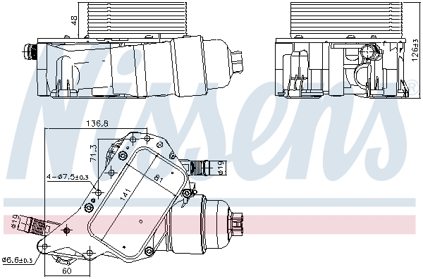 Oliekoeler motorolie Nissens 91339