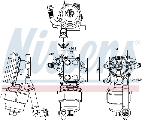 Oliekoeler motorolie Nissens 91340