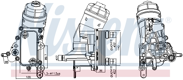 Oliekoeler motorolie Nissens 91343