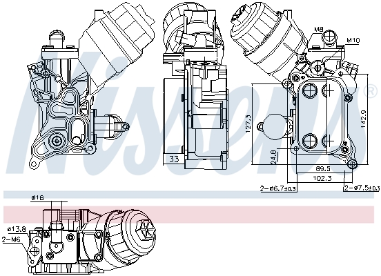 Oliekoeler motorolie Nissens 91355