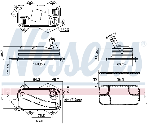 Oliekoeler motorolie Nissens 91380