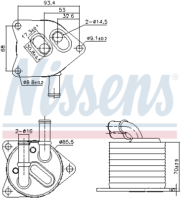 Nissens Oliekoeler motorolie 91396