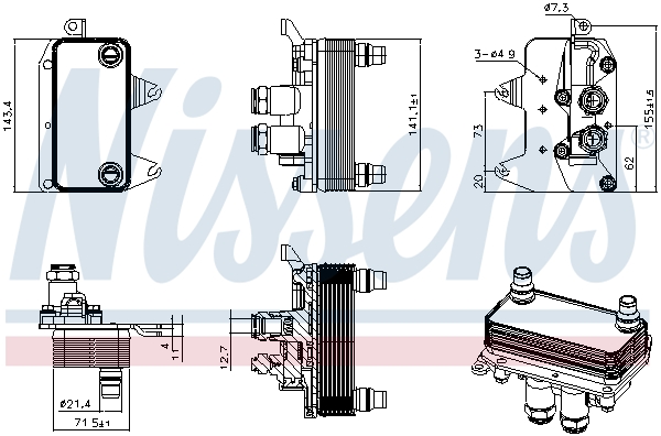 Nissens Oliekoeler, automatische transmissie 91411