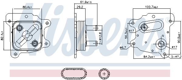 Oliekoeler motorolie Nissens 91436