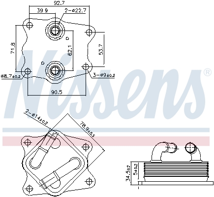 Oliekoeler motorolie Nissens 91442