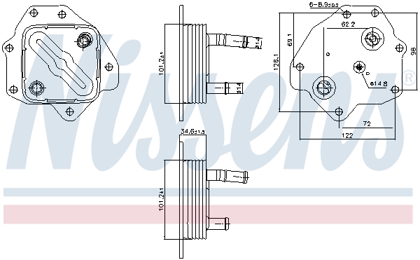 Oliekoeler motorolie Nissens 91443