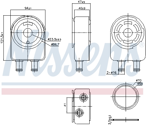 Oliekoeler motorolie Nissens 91451