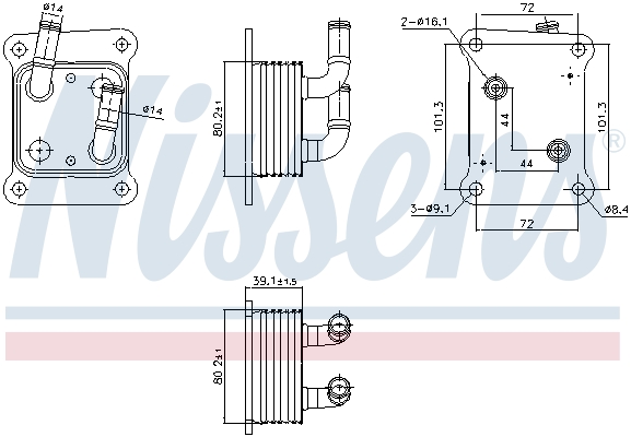 Oliekoeler motorolie Nissens 91453