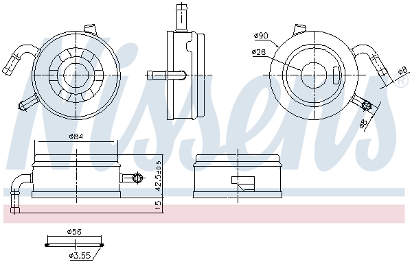 Oliekoeler motorolie Nissens 91470