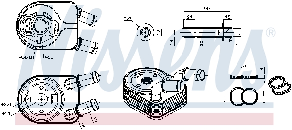 Nissens Oliekoeler, motorolie 91499