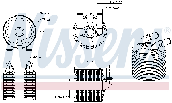 Nissens Oliekoeler, automatische transmissie 91506