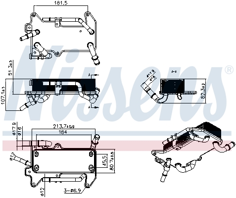 Nissens Oliekoeler, automatische transmissie 91521