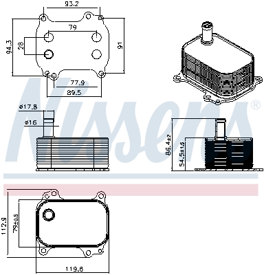 Nissens Oliekoeler, motorolie 91534