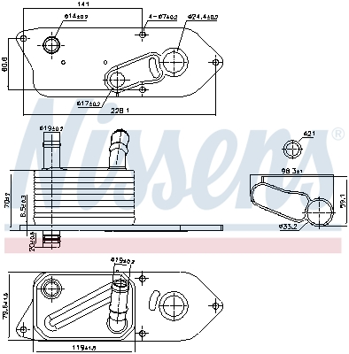 Nissens Oliekoeler, motorolie 91543