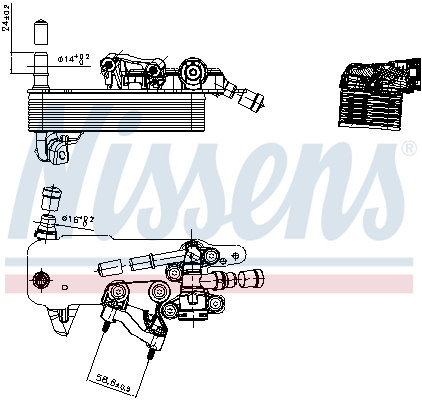 Nissens Oliekoeler, automatische transmissie 91552