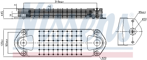 Nissens Oliekoeler, automatische transmissie 91572