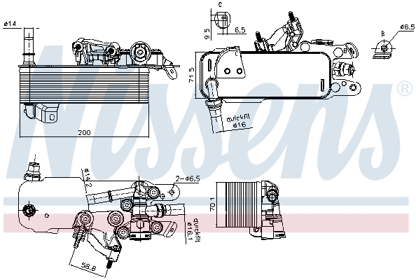Nissens Oliekoeler, automatische transmissie 91574