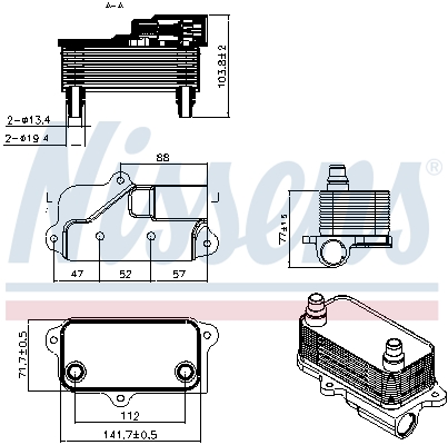 Nissens Oliekoeler, automatische transmissie 91575