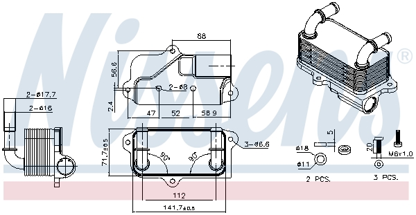 Nissens Oliekoeler, automatische transmissie 91578