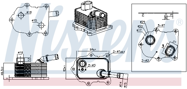 Nissens Oliekoeler, motorolie 91586