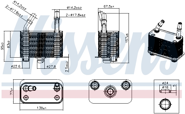 Nissens Oliekoeler, automatische transmissie 91660