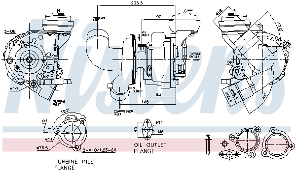 Turbolader Nissens 93108