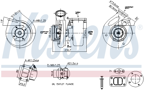 Turbolader Nissens 93663