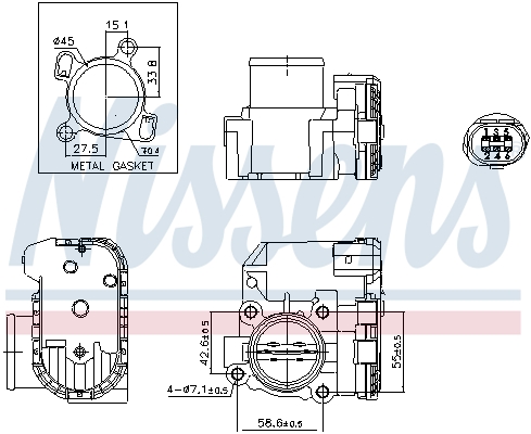 Nissens Gasklephuis 955191