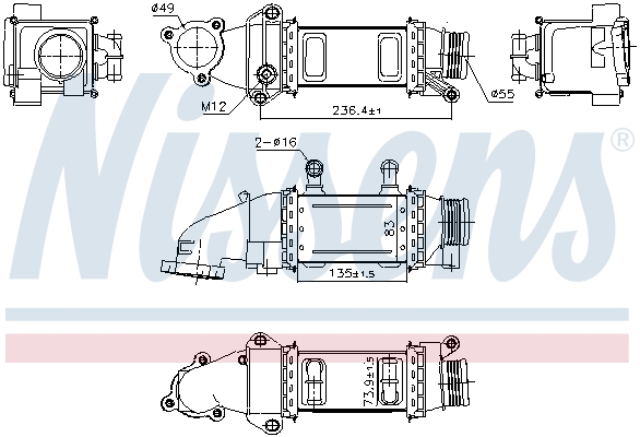 Nissens Intercooler, inlaatluchtkoeler 961207