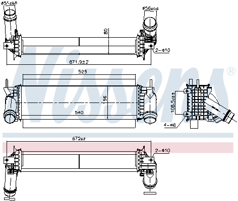 Nissens Intercooler, inlaatluchtkoeler 961281