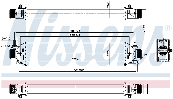 Nissens Intercooler, inlaatluchtkoeler 961317