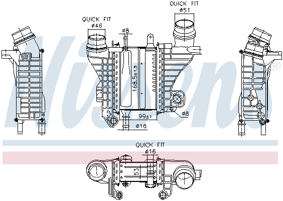 Nissens Intercooler, inlaatluchtkoeler 961321