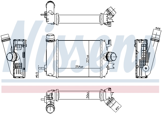 Nissens Intercooler, inlaatluchtkoeler 961363