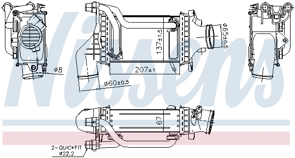 Nissens Intercooler, inlaatluchtkoeler 961454