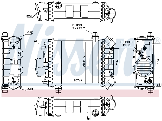 Nissens Intercooler, inlaatluchtkoeler 96389