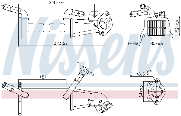 EGR koeler Nissens 989451