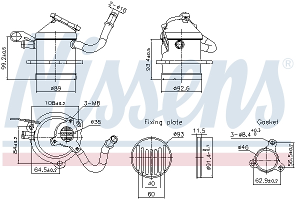 EGR koeler Nissens 989480