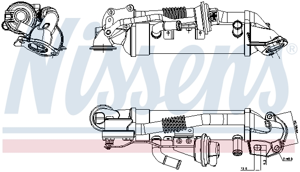Nissens Koeler, uitlaatterugvoering 989576